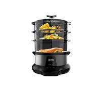 Cecotec Cuiseur Vapeur Électrique VapoVita 3000 Pro. Cuit à la Vapeur et Préserve les Nutriments et les Vitamines. 1000 W, Numérique, Capacité 1 L, Comprend 3 Contenants Noir G