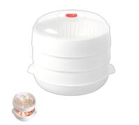 Cuiseur vapeur empilable pour micro-ondes avec couvercle et plateau - Cuiseur vapeur rond ou carré multicouche sans BPA, couvercle ventilé, passe au lave-vaisselle, gadget de cuisine pour une cuisson