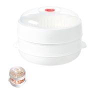 Cuiseur vapeur empilable pour micro-ondes avec couvercle et plateau - Cuiseur vapeur rond ou carré multicouche sans BPA, couvercle ventilé, passe au lave-vaisselle, gadget de cuisine pour une cuisson