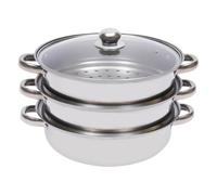 Cuiseur vapeur en acier inoxydable - 28 cm empilable avec poignée - Cuiseur vapeur en acier inoxydable - Pour soupe Dumplings, poissons, légumes, nourriture saine, réunion de famille
