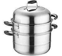 Cuiseur vapeur en acier inoxydable 304 épais triple couche à fond double pour soupe à induction Cuisinière à gaz 30 cm