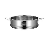 Cuiseur vapeur en acier inoxydable 304, grille de cuisson à la, plateau avec panier vidange double oreille Panier vapeur inox(26cm with Handle)
