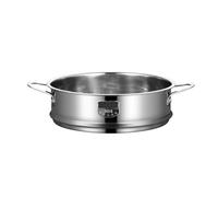 Cuiseur vapeur en acier inoxydable 304, grille de cuisson à la, plateau avec panier vidange double oreille Panier vapeur inox(22cm with Handle)