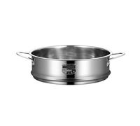 Cuiseur vapeur en acier inoxydable 304, grille de cuisson à la vapeur, plateau avec panier de vidange à double oreille pour les repas quotidiens, soupes, desserts(16cm with Handle)
