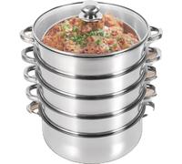 Cuiseur vapeur en acier inoxydable à 5 étages, 30 cm de diamètre, lavable au lave-vaisselle, cuisson multifonctionnelle