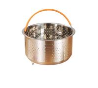 Cuiseur Vapeur En Acier Inoxydable Autocuiseur vapeur en acier inoxydable, panier de vidange avec poignée silicone, ustensile cuisine(High 21.5cm)