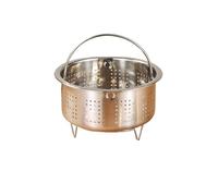 Cuiseur Vapeur En Acier Inoxydable Autocuiseur vapeur en acier inoxydable, panier de vidange avec poignée silicone, ustensile cuisine(13.8cm)