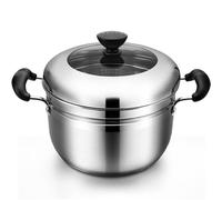 Cuiseur Vapeur en Acier Inoxydable Casseroles en acier inoxydable for la maison, ustensiles de cuisine à double usage for cuisson vapeur pour une Utilisation en Cuisine(22cm)