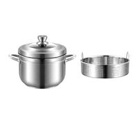 Cuiseur Vapeur en Acier Inoxydable Cuiseur vapeur monocouche en acier inoxydable domestique for riz pour une Utilisation en Cuisine(22cm)