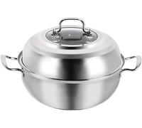 Cuiseur vapeur en acier inoxydable, Marmite à induction double fond de 32 cm for soupes, nouilles et fruits mer - multifonction