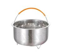 Cuiseur Vapeur En Acier Inoxydable Panier vapeur en acier inoxydable for autocuiseur instantané avec poignée silicone, cuiseur for riz(21.5cm short)