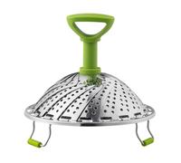 Cuiseur Vapeur en Acier Inoxydable Pliable Poignées Design Surélevé | Panier Vapeur Alimentaire Robuste et Compact, Économise de L'espace, pour Préparation Repas et Voyage