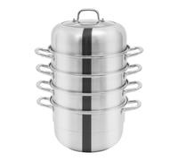 Cuiseur vapeur en acier inoxydable Set de 5 couches de marmites à soupe Set de marmites avec couvercle en verre