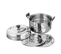 Cuiseur vapeur épais en acier inoxydable avec design multicouche - Grande casserole multifonction pour induction et cuisinière à gaz - Faitout peu encombrant pour légumes, viandes et plus encore