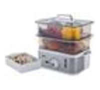 Jata Cuiseur vapeur CV623 6,8 L, 800 W – 2 paniers, inox, réservoir 1,2 L (G)