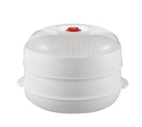 Cuiseur Vapeur Légumes Micro-Ondes avec Couvercle et Plateau | Vapeur à pommes de terre pour micro-ondes - Récipient Réchauffage pour Plats Légumes Viandes Raviolis Pâtes Maïs