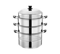 Cuiseur vapeur/marmite (28-40 cm) Cuiseur vapeur domestique à 4 couches en acier inoxydable 304, grand cuiseur vapeur de qualité alimentaire, for cuisinière à gaz à induction(38cm)