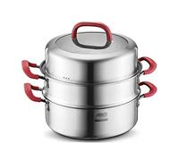 Cuiseur vapeur/marmite en acier inoxydable 304, design épais, poignées Cool Touch, pour cuisinière à gaz/cuisinière à induction, 28 cm