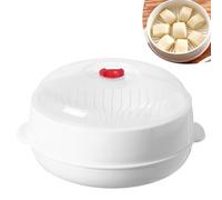 Cuiseur Vapeur Micro-Ondes avec Couvercle Réglable, Cuit Vapeur Légumes Résistant Rond 25x25x14cm, Récipient Stockage Aliments Chaleur Chauffant Cuisine pour Raviolis Riz Œufs Pâtes (Unique Couche)