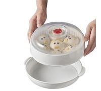 Cuiseur Vapeur Micro-Ondes Pour Cuisson - Panier Vapeur avec Plateau,Panier vapeur anti-adhésif avec couvercle et plateau pour riz, légumes, pâtes, dumplings, œufs et cuisine