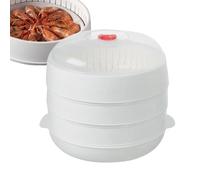 Cuiseur Vapeur Micro-Ondes pour Légumes avec Couvercle et Plateau - Cuiseur Vapeur Pour Poisson,Récipient Réchauffage pour Plats Légumes Viandes Raviolis Pâtes Maïs
