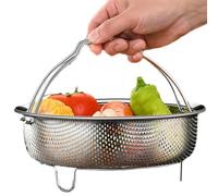 Cuiseur vapeur multi- en acier inoxydable avec prise en main sûre | Insert de casserole résistant à la chaleur avec poignée sécurisée pour une cuisson saine et un drainage facile des légumes