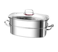 Cuiseur vapeur multi-usages - Batterie de cuisine ovale en céramique pour fruits de mer, soupe et cuisson à la vapeur - Comprend un cadre de cuisson - Outil de cuisine essentiel pour des repas sains