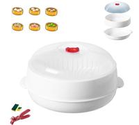 Cuiseur vapeur multifonction for micro-ondes, avec couvercle et plateau transparents, for cuisines micro-ondes(1 Layer)