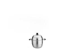 Cuiseur vapeur non magnétique en acier inoxydable de style coréen multi-couches pour induction gaz électrique extra épais avec couvercle en verre transparent