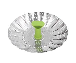 Cuiseur Vapeur Pliable En Acier Inoxydable Avec Poignée Centrale Extensible, Panier à Vapeur Multifonctionnel Pour Aliments, S'adapte à Différentes Taille(S)