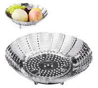 Cuiseur vapeur pliable en inox - panier vapeur pour légumes, compatible toutes casseroles Label