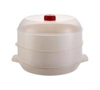 Cuiseur vapeur pour four à micro-ondes avec base surélevée pour protection de surface et couvercle rotatif pour réglage de la vapeur (double épaisseur)