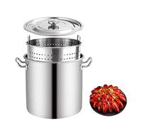 Cuiseur vapeur pour fruits de mer - Cuiseur vapeur en acier inoxydable pour cuire à la vapeur, bouillir, mettre en conserve et conserver avec panier passoire et couvercle