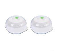Cuiseur vapeur pour micro-ondes 2,6 l Panier vapeur multi-usage avec aération de libération de vapeur pour une cuisine saine - Pot en plastique blanc 21 x 21 x 12 cm (deux)