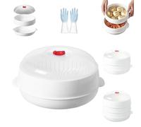 Cuiseur vapeur pour micro-ondes 2025, ustensiles multifonctions pour micro-ondes, chauffage et isolation thermique, batterie de cuisine avec couvercle et plateau pour la cuisson des aliments (1-layer)