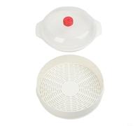 Cuiseur vapeur pour micro-ondes amélioré avec couvercle d'aération réglable, couvercle transparent pour panier de cuisson à la vapeur, gadget de cuisine en polypropylène, blanc (épaisseur unique)