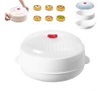 Cuiseur vapeur pour micro-ondes amélioré avec grille d'aération réglable, couvercle transparent, base résistante aux rayures, polypropylène de qualité alimentaire, design double couche pour une