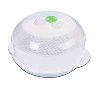 Cuiseur vapeur pour micro-ondes avec valve, boîte vapeur compacte pour légumes et poissons, préparation rapide, passe au lave-vaisselle, blanc, 21 cm