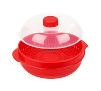 Cuiseur vapeur pour micro-ondes, récipient à micro-ondes, rouge, double couche, ustensiles de cuisine multifonctions, avec couvercle, instrument pour une préparation saine des aliments pour la maison