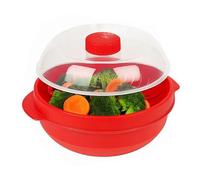 Cuiseur vapeur pour micro-ondes, récipient de cuisson double couche, cuiseur vapeur de cuisine avec couvercle, cuisson à la vapeur saine pour légumes, viande, fruits de mer, facile à utiliser, passe