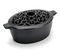 Cuiseur vapeur pour poêle à bois, humidificateur en fonte pour poêle, décoration d'intérieur, finition noire mate, résistant à la rouille, dessus en treillis, capacité de 2,5 l