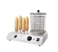 Cuiseur vapeur professionnel hot-dogs avec chauffe-pain, acier inoxydable, 458 W, 3 brochettes