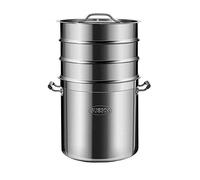 Cuiseur Vapeur/Seau à Soupe/marmite à Saumure épaisse en Acier Inoxydable 304 de qualité Alimentaire Commerciale/Pot à Soupe Monobloc pour Petit-déjeuner, Pot à Bouillie, C-32 cm