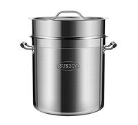 Cuiseur Vapeur/Seau à Soupe/marmite à Saumure épaissie en Acier Inoxydable 304 de qualité Alimentaire Commerciale/Pot à Soupe Monobloc pour Petit-déjeuner, Pot à Bouillie, A-30 cm