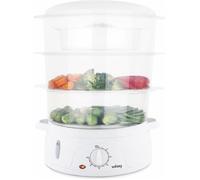 Wëasy Cuiseur Vapeur Electrique VEGE8 Multifonction 9L, 3 Niveaux Amovibles, Bol cuiseur à Riz 1L + Support Œufs, Minuteur 60min, Conservation Vitamines