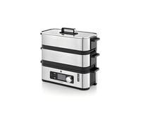 WMF KITCHENminis 0415090011 cuiseur vapeur 2 Nombre de paniers Comptoir 900 W Noir, Acier inoxydable
