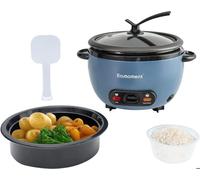Cuiseurs à riz 400W Eamoment ERC-5P07BL 1L et insert vapeur Warm et Cook 1-5 personnes marmite à revêtement antiadhésif, cuillère à