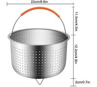Cuiseurs vapeur,Multi fonction cuiseur à riz panier vapeur 304 acier inoxydable autocuiseur Anti brûlure - Type 6L 22cm X 12.2cm