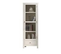 CUISGOR Bibliothèque avec porte en verre - Convient pour le salon, l'étude, le bureau, la décoration (blanc, S - 52 x 34 x 175 cm)