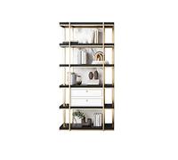 CUISGOR Bibliothèque du sol au plafond à 5 niveaux pour salon, étude, bureau, décoration (noir)